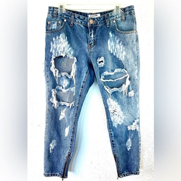 One Teaspoon Freebirds Ford Low Rise Relaxed Fit Distressed Jeans - Picture 6 of 12